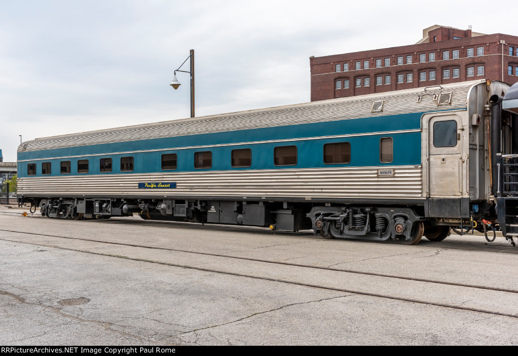 RPCX 800698, PPCX 800698 Pacific Sunset private owner Pullman Sleeper Passenger car at the KC Union Station